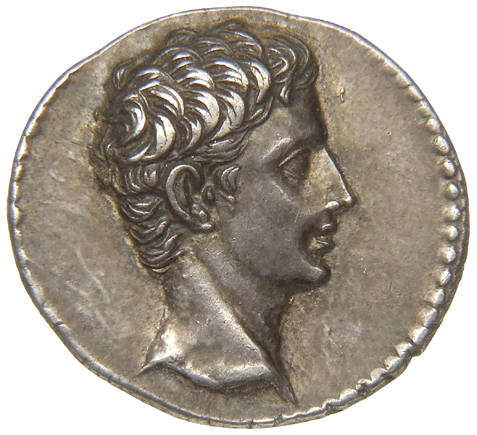 Augustus obverse — Head of Augustus, bare, right