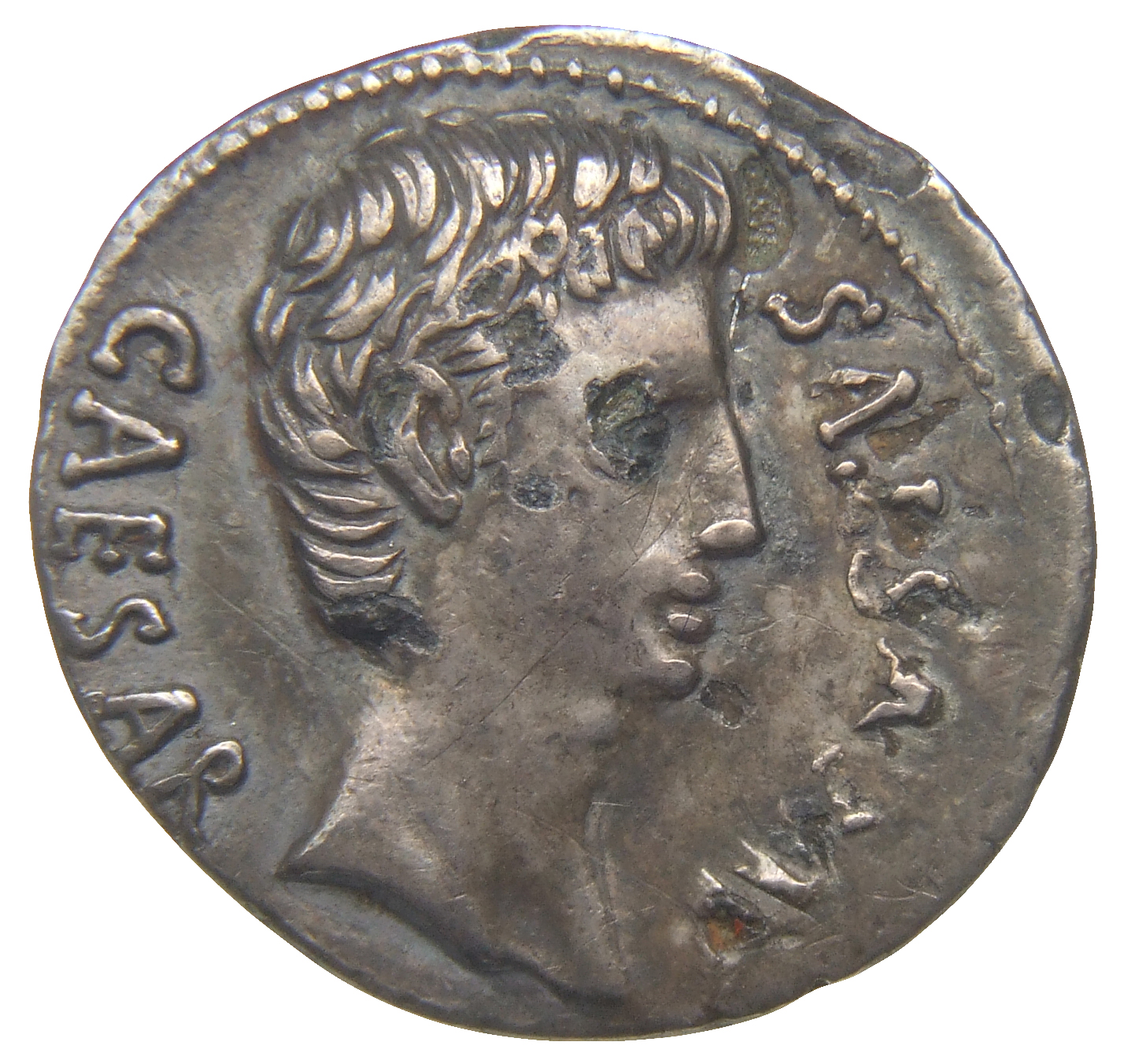 RIC I (second edition) Augustus 79A Augustus obverse, Head of Augustus, bare, right