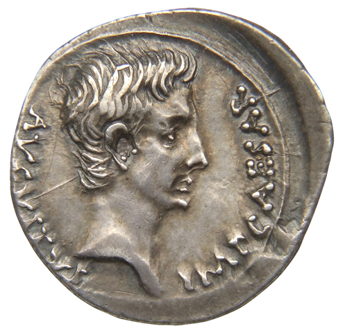 Augustus obverse — Head of Augustus, bare, right