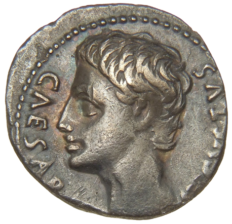 Augustus obverse — Head of Augustus, bare, left