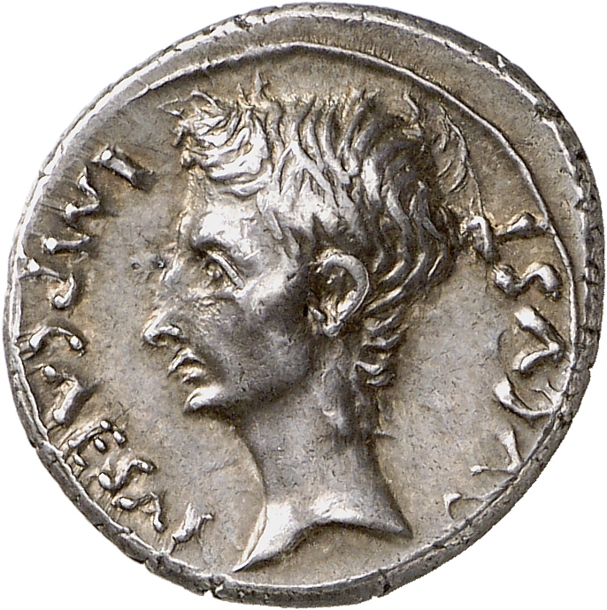 Augustus obverse — Head of Augustus, bare, left