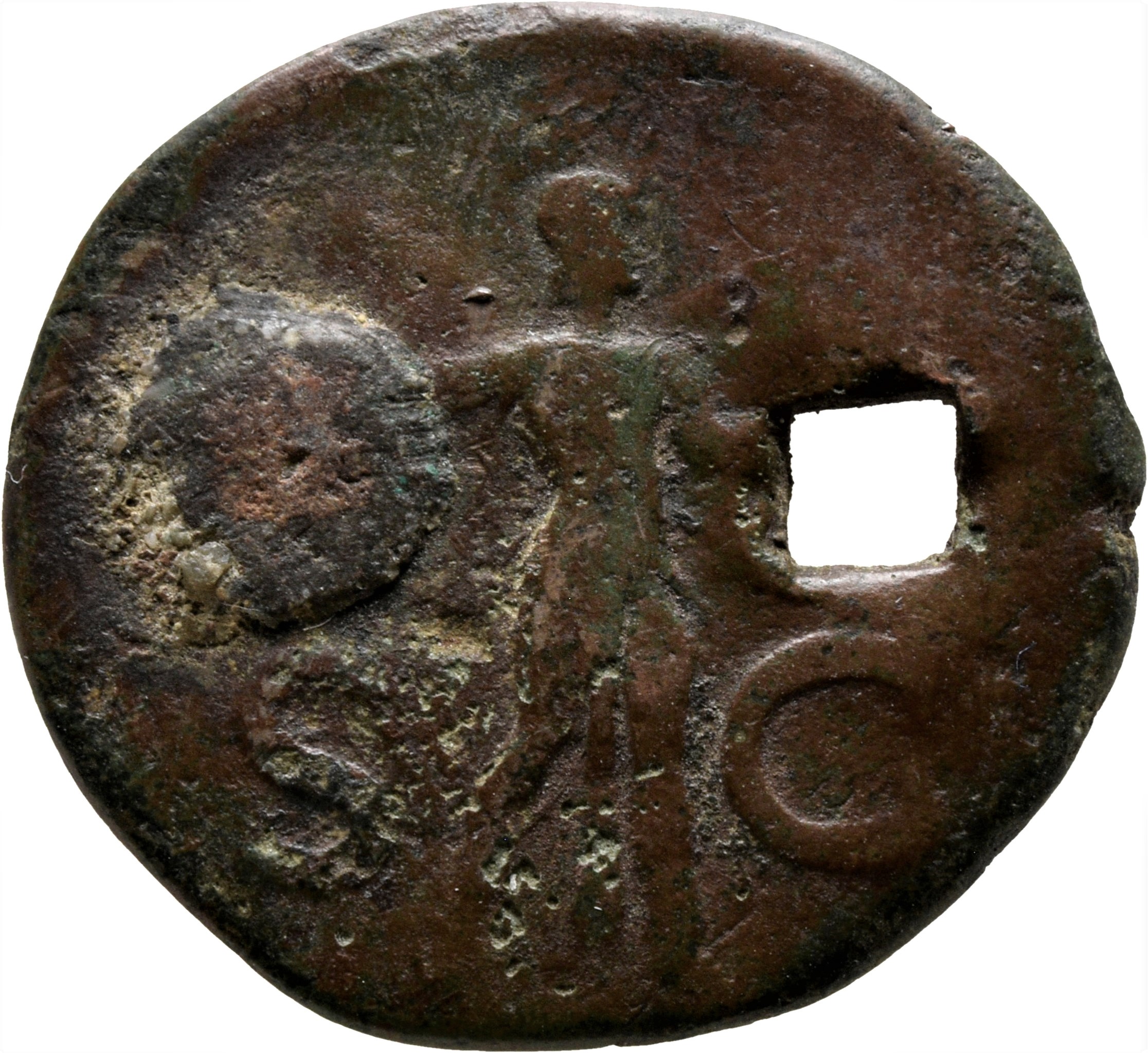 RIC I (second edition) Claudius 100 Claudius reverse — Minerva, helmeted and draped, advancing right, levelling javelin in...
