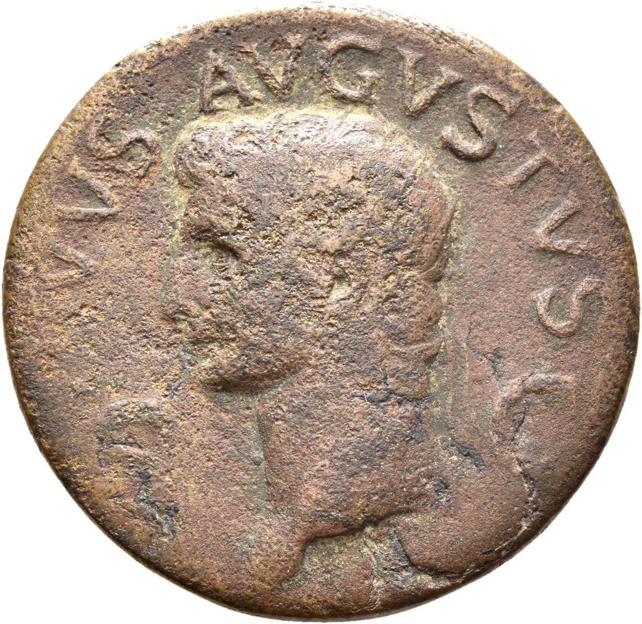 RIC I (second edition) Claudius 101 Claudius obverse — Head of Augustus, radiate, left