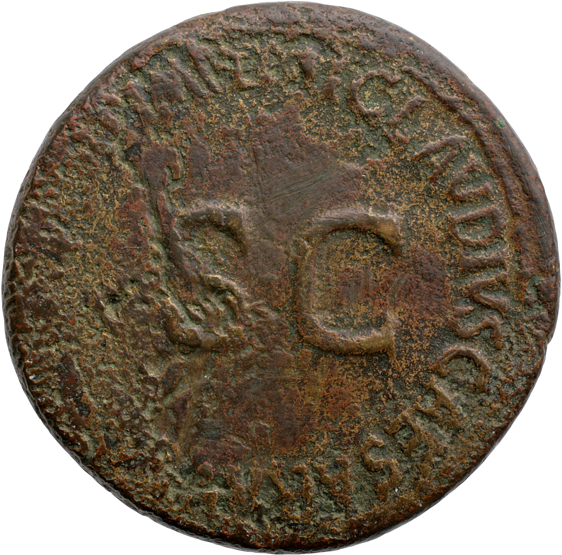 RIC I (second edition) Claudius 102 Claudius reverse, Legend surrounding S C