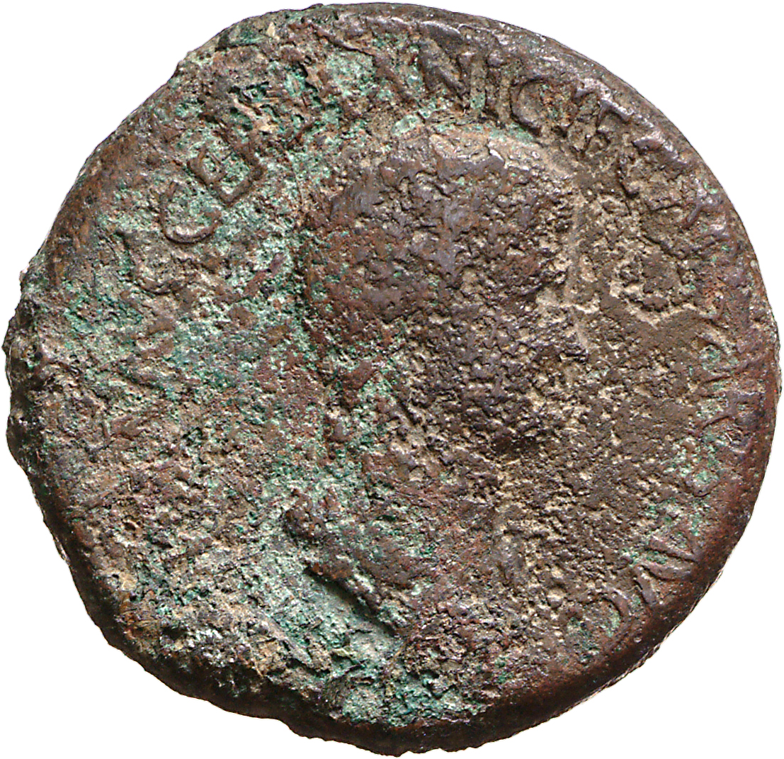 RIC I (second edition) Claudius 103 Claudius obverse — Bust of Agrippina the Younger, bare-headed, draped, right; hair in ...