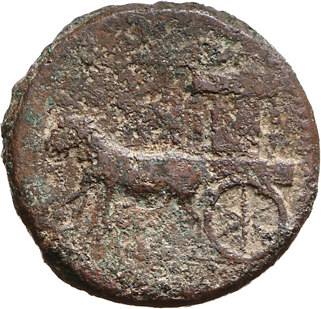 RIC I (second edition) Claudius 103 Claudius reverse — Carpentum, drawn by two mules, left
