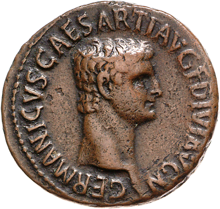 RIC I (second edition) Claudius 106 Claudius obverse, Head of Germanicus, bare, right