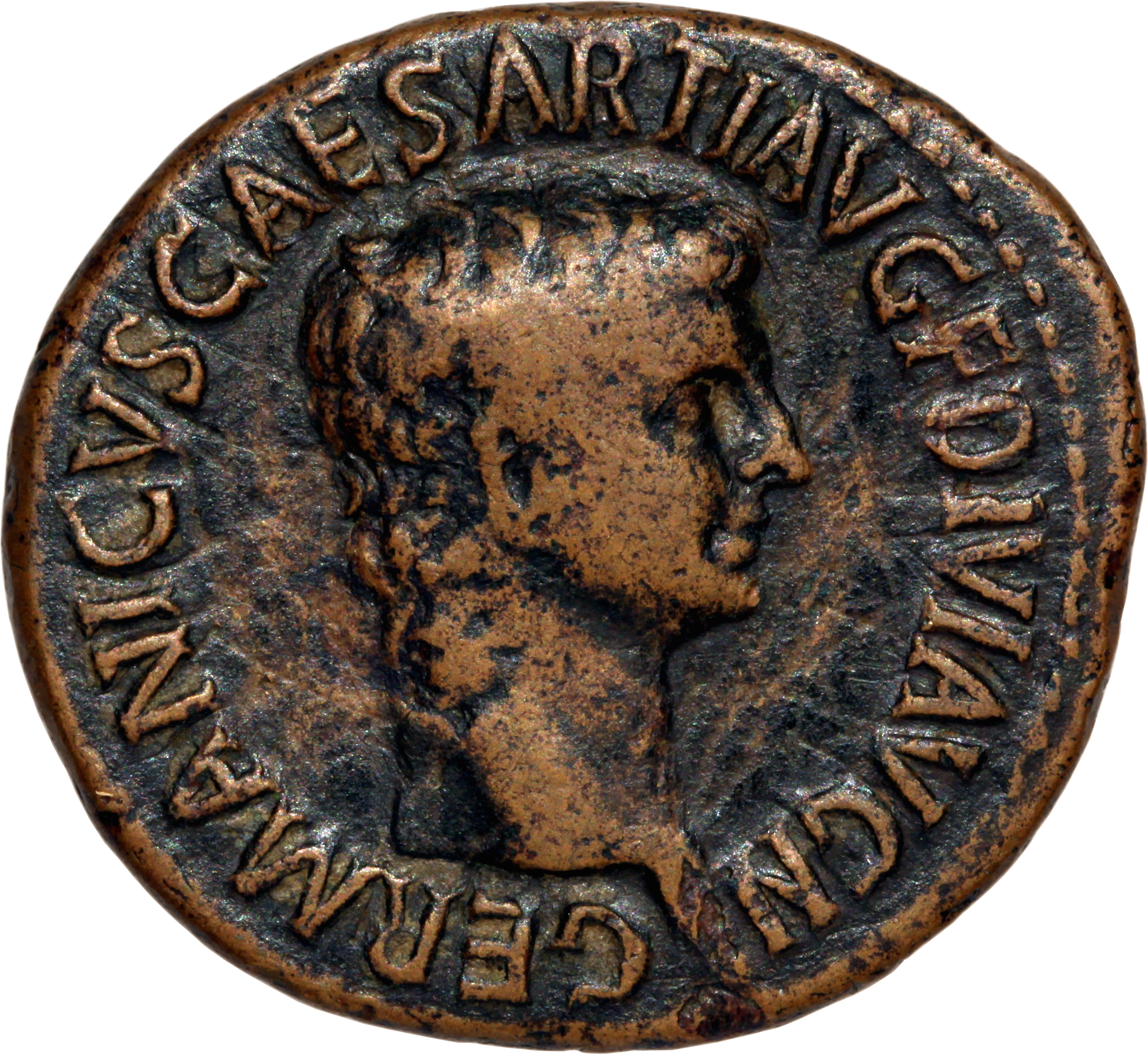 RIC I (second edition) Claudius 106 Claudius obverse — Head of Germanicus, bare, right