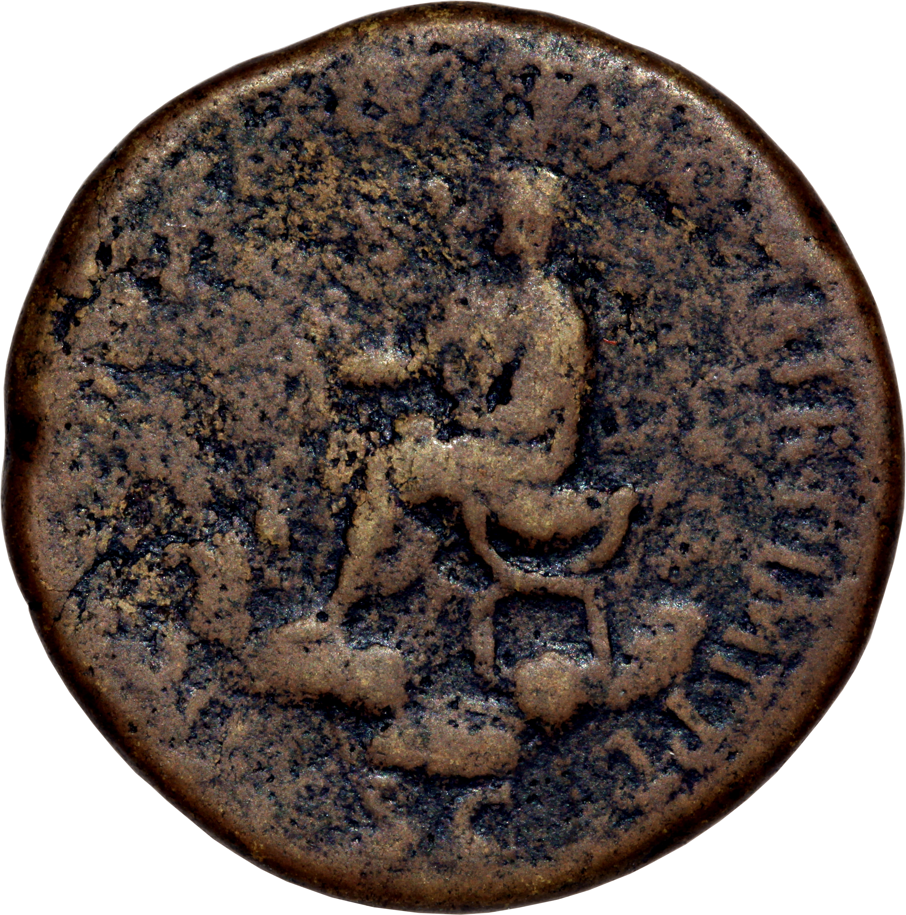 RIC I (second edition) Claudius 109 Claudius reverse — Claudius, togate, seated left on curule chair, holding branch in ri...