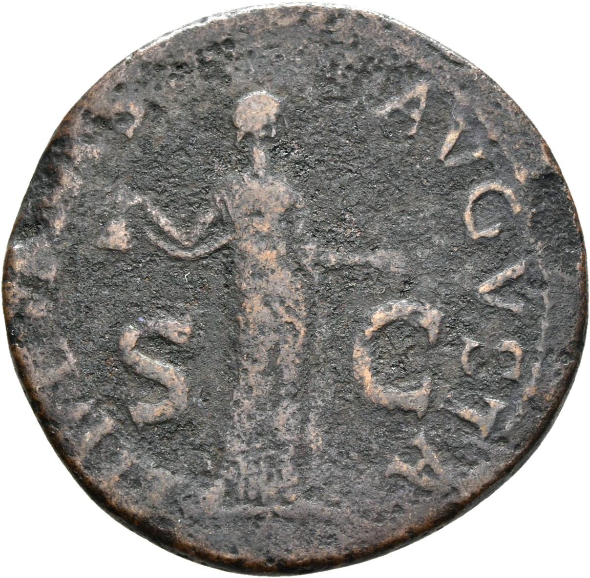 RIC I (second edition) Claudius 113 Claudius reverse — Libertas standing, to front, holding pileus in right and extending ...