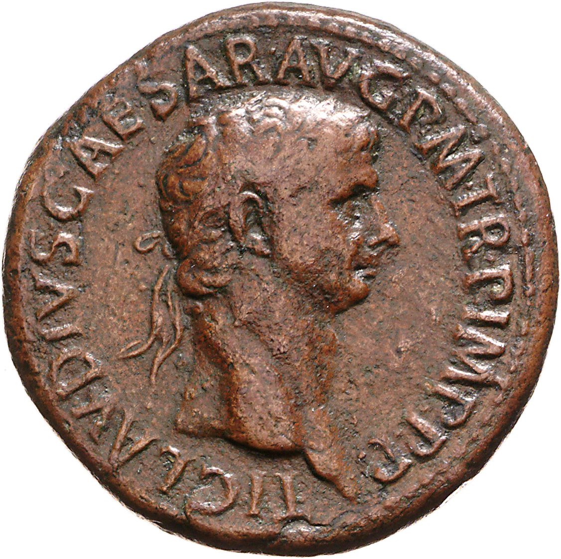 RIC I (second edition) Claudius 115 Claudius obverse, Head of Claudius, laureate, right