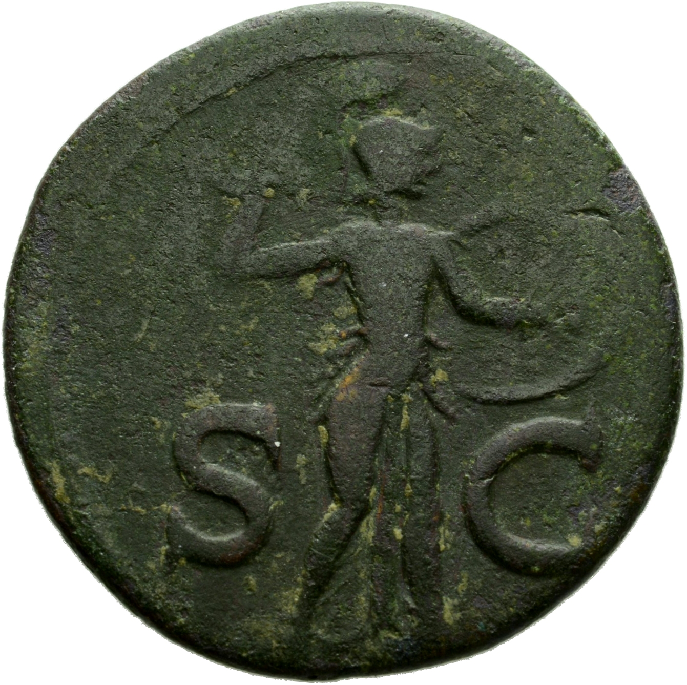 RIC I (second edition) Claudius 116 Claudius reverse, Minerva, helmeted and draped, advancing right, levelling javelin in ...