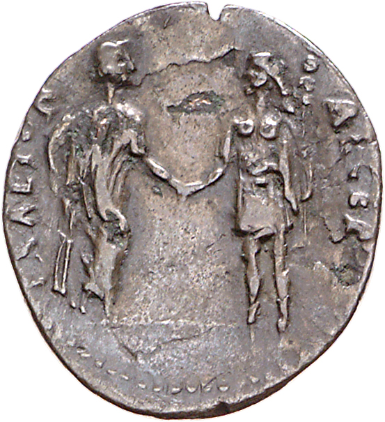 RIC I (second edition) Claudius 12 Claudius reverse, Claudius, bare-headed and togate, right, clasping hands with soldier,...