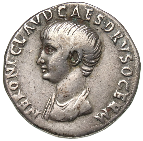 RIC I (second edition) Claudius 121 Claudius obverse — Head of Young Nero, bare, draped, left