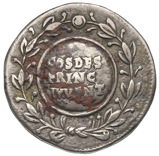 RIC I (second edition) Claudius 121 Claudius reverse — Legend in three lines on shield within laurel wreath