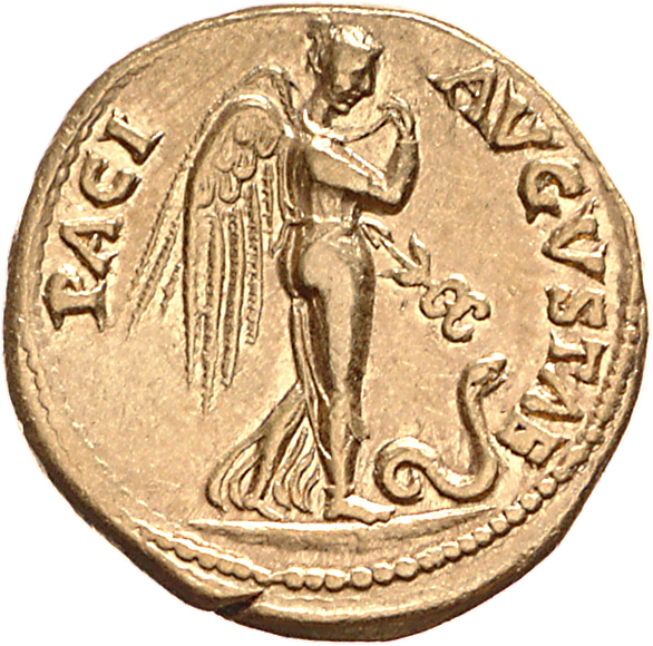 RIC I (second edition) Claudius 27 Claudius reverse, Pax/Nemesis advancing right, holding drapery with right hand, left ha...