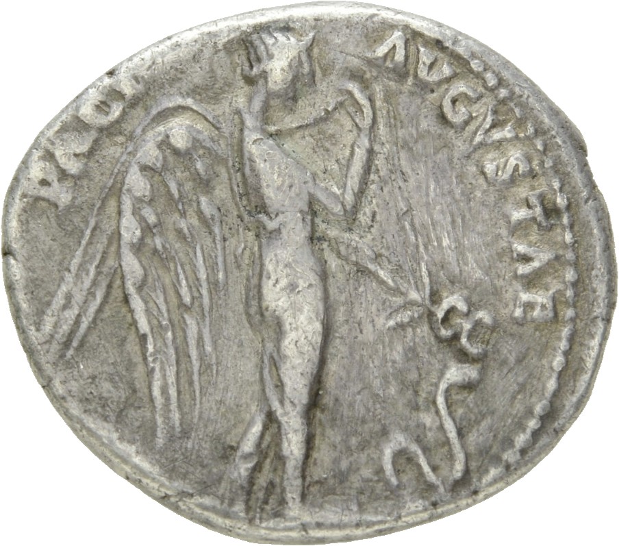 RIC I (second edition) Claudius 39 Claudius reverse, Pax/Nemesis advancing right, holding drapery with right hand, left ha...