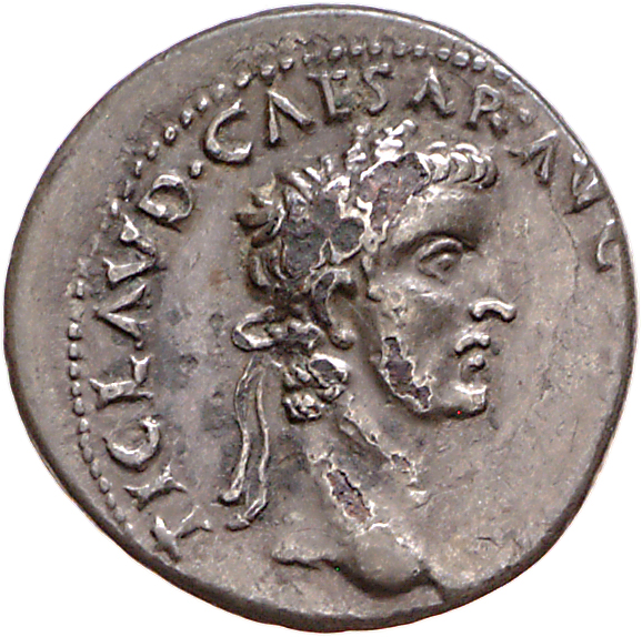 RIC I (second edition) Claudius 4 Claudius obverse, Head of Claudius, laureate, right