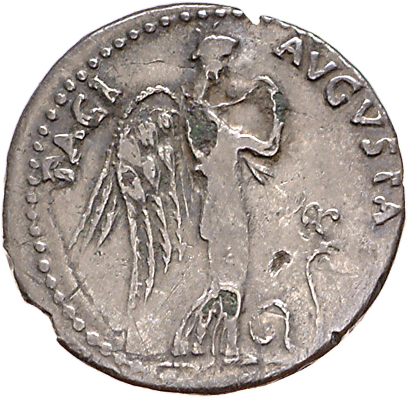 RIC I (second edition) Claudius 52 Claudius reverse, Pax/Nemesis advancing right, holding drapery with right hand, left ha...