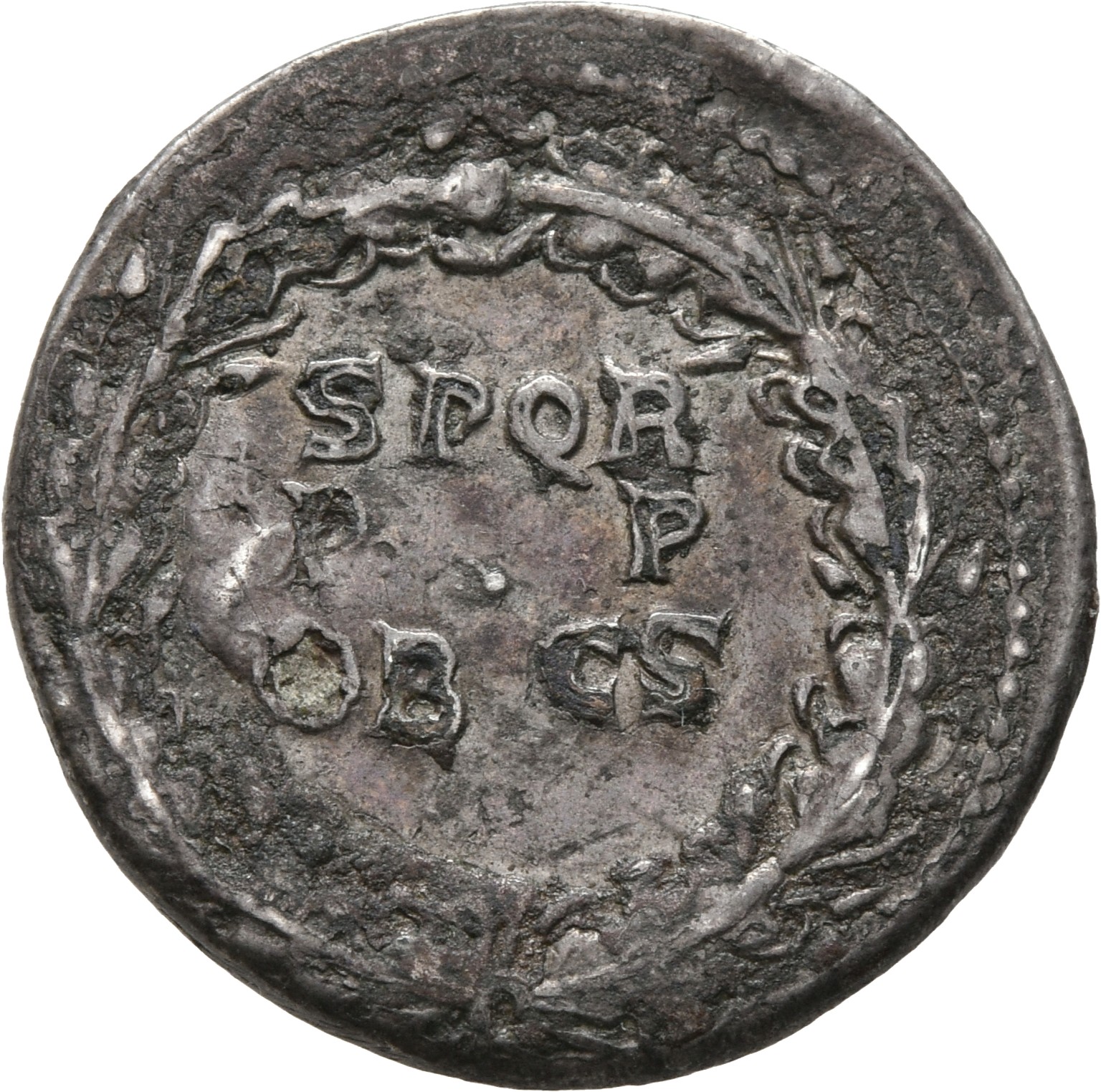 RIC I (second edition) Claudius 54 Claudius reverse — Legend in three lines in oak-wreath