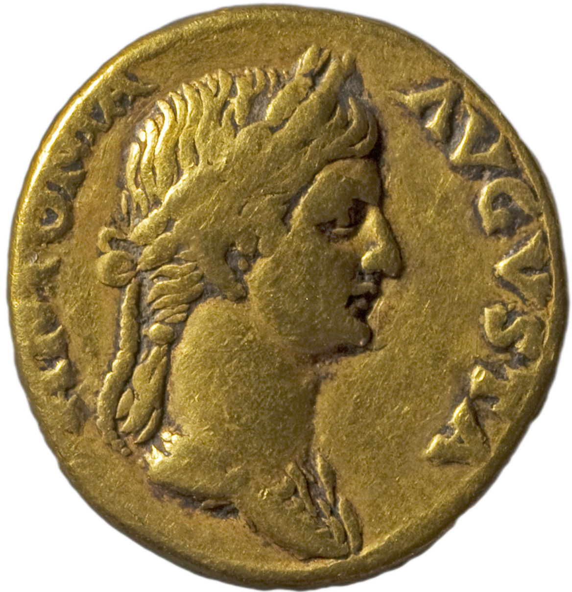 RIC I (second edition) Claudius 65 Claudius obverse, Bust of Antonia Minor, draped, right, wearing a crown of corn-ears; h...
