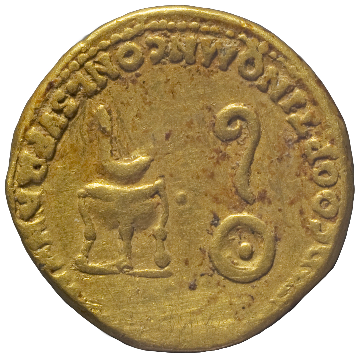 RIC I (second edition) Claudius 76 Claudius reverse, Simpulum left and lituus right; above, tripod left and patera right