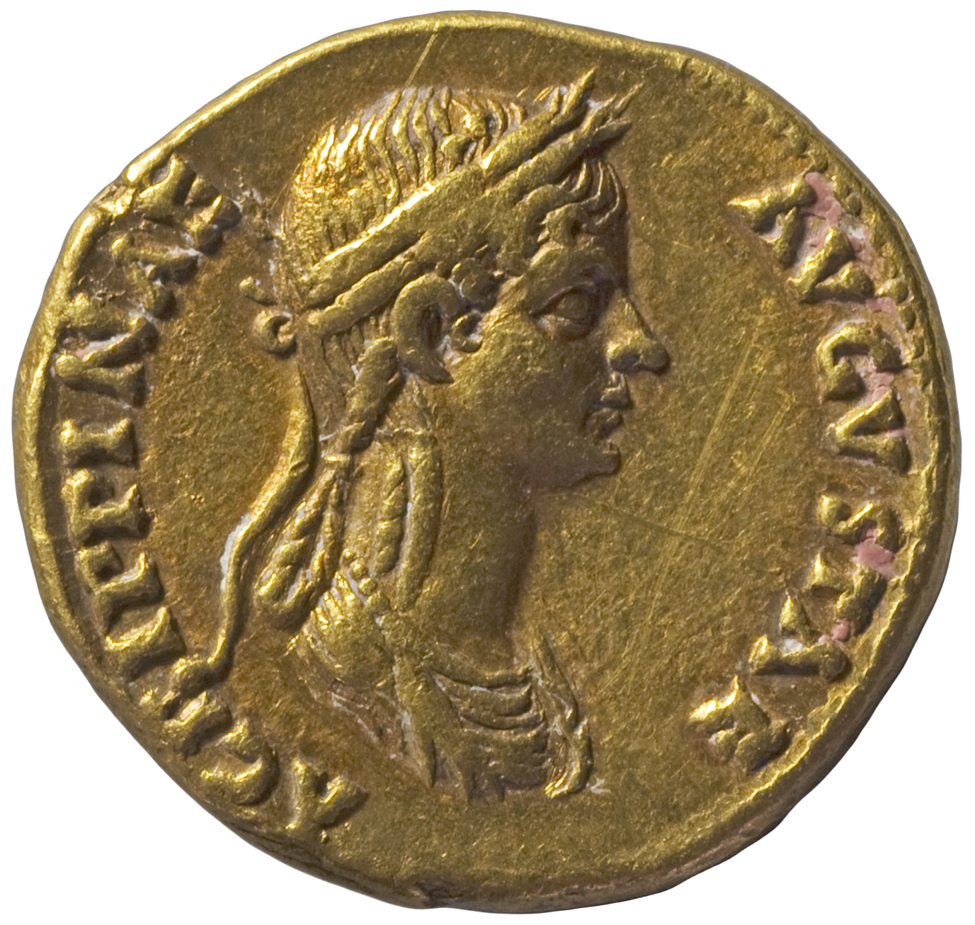 RIC I (second edition) Claudius 80 Claudius reverse, Bust of Agrippina the Younger, draped, right, wearing a crown of corn...