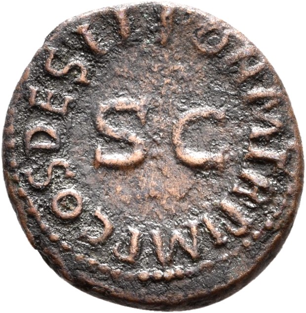 RIC I (second edition) Claudius 85 Claudius reverse, Legend surrounding S C