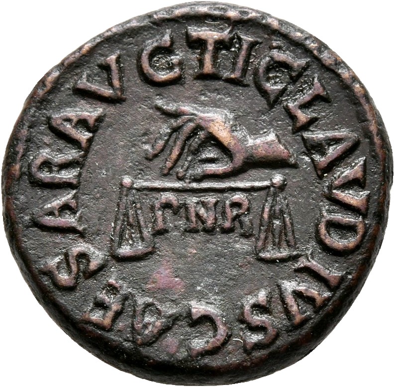 RIC I (second edition) Claudius 89 Claudius obverse — hand left, holding pair of scales; PNR below
