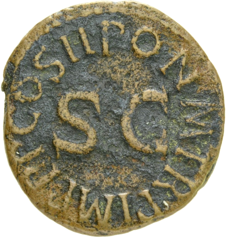 RIC I (second edition) Claudius 90 Claudius reverse, Legend surrounding S C