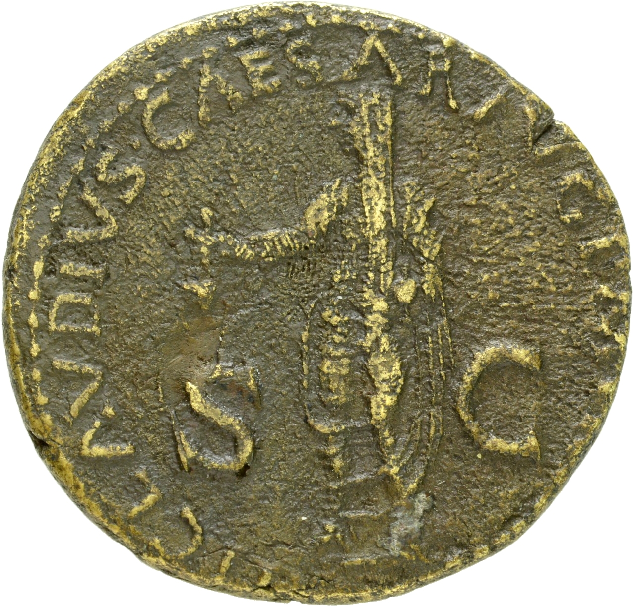 RIC I (second edition) Claudius 92 Claudius reverse, Claudius, veiled and togate, standing left, holding simpulum in right...