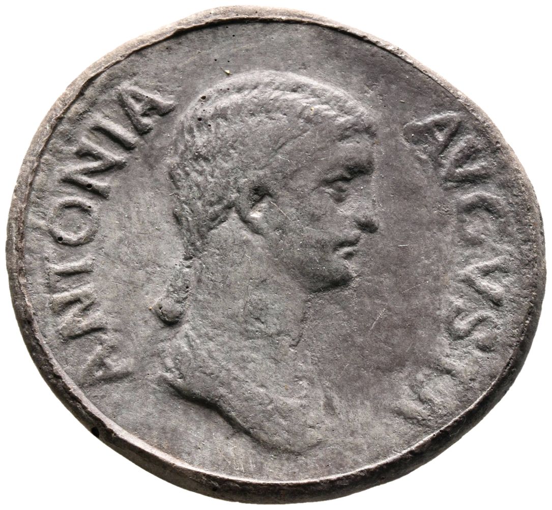 RIC I (second edition) Claudius 92 Claudius obverse — Bust of Antonia Minor, bare-headed, draped, right; hair in long plait