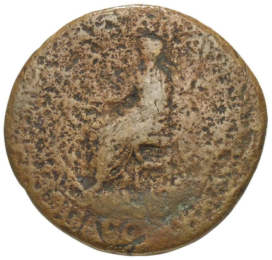 RIC I (second edition) Claudius 93 Claudius reverse, Claudius, togate, seated left on curule chair, holding branch in righ...