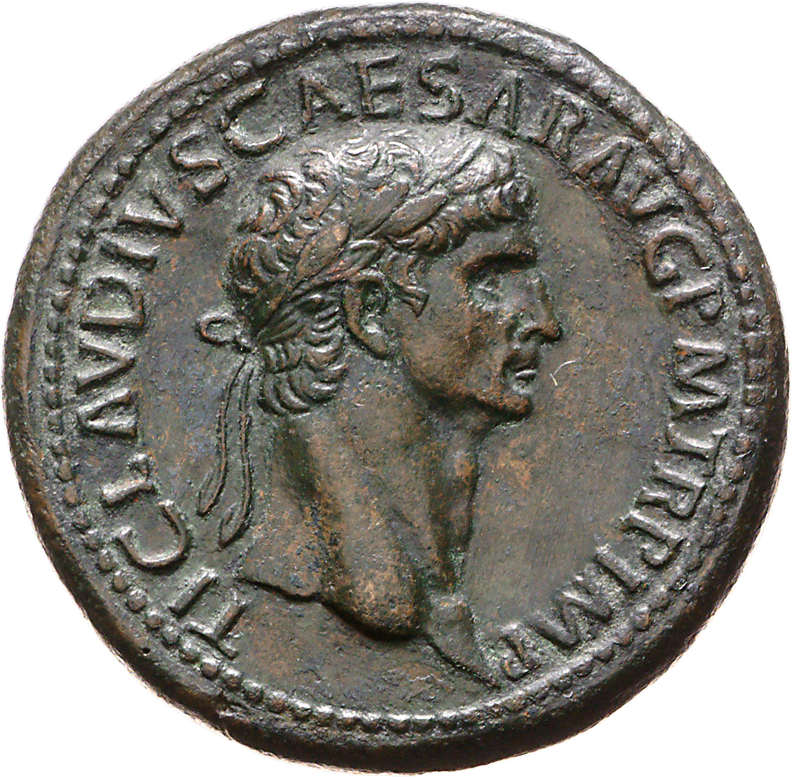 RIC I (second edition) Claudius 98 Claudius obverse, Head of Claudius, laureate, right