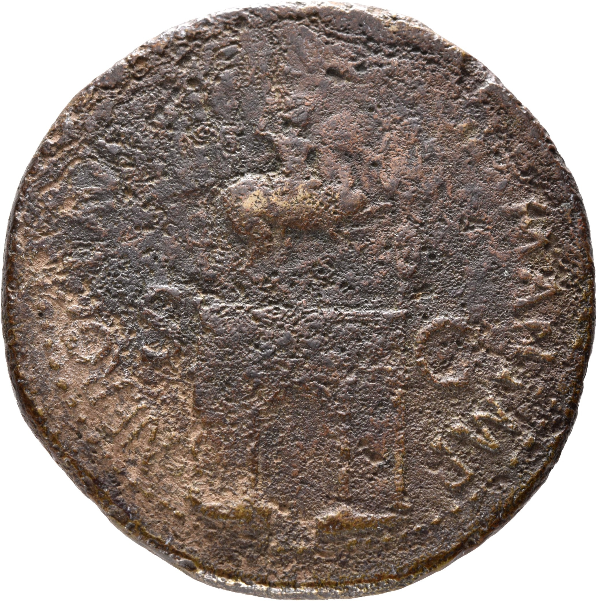 RIC I (second edition) Claudius 98 Claudius reverse, Triumphal arch surmounted by an equestrian statue, right, between two...