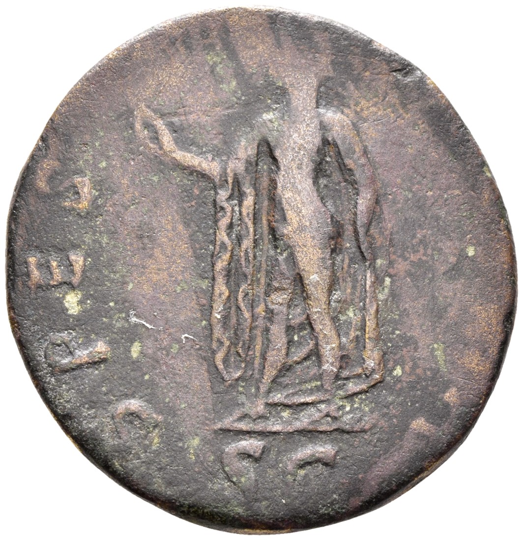 RIC I (second edition) Claudius 99 Claudius reverse — Spes, draped, advancing left, holding flower in right hand and raisi...