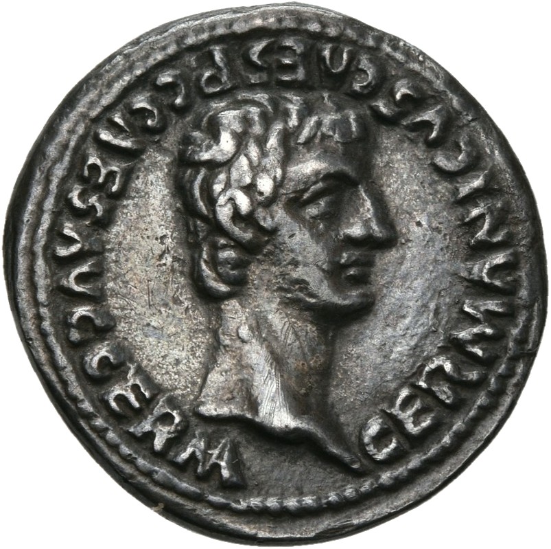 RIC I (second edition) Gaius/Caligula 18 Gaius reverse — Head of Germanicus, bare, right