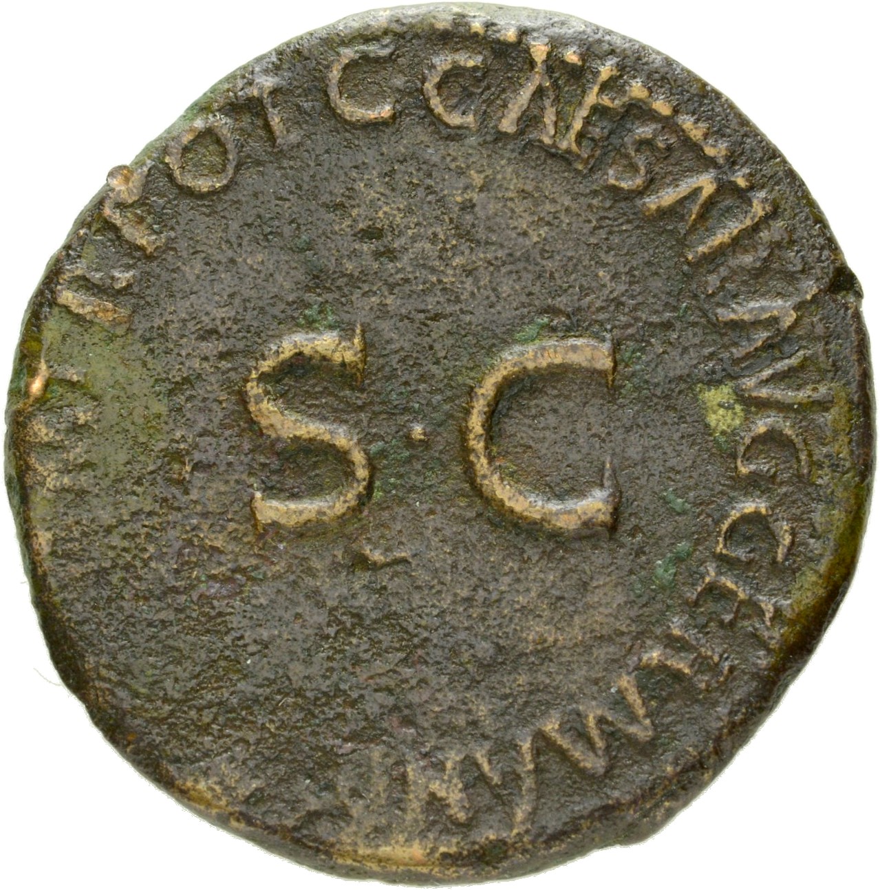 RIC I (second edition) Gaius/Caligula 35 Gaius reverse, Legend surrounding S C