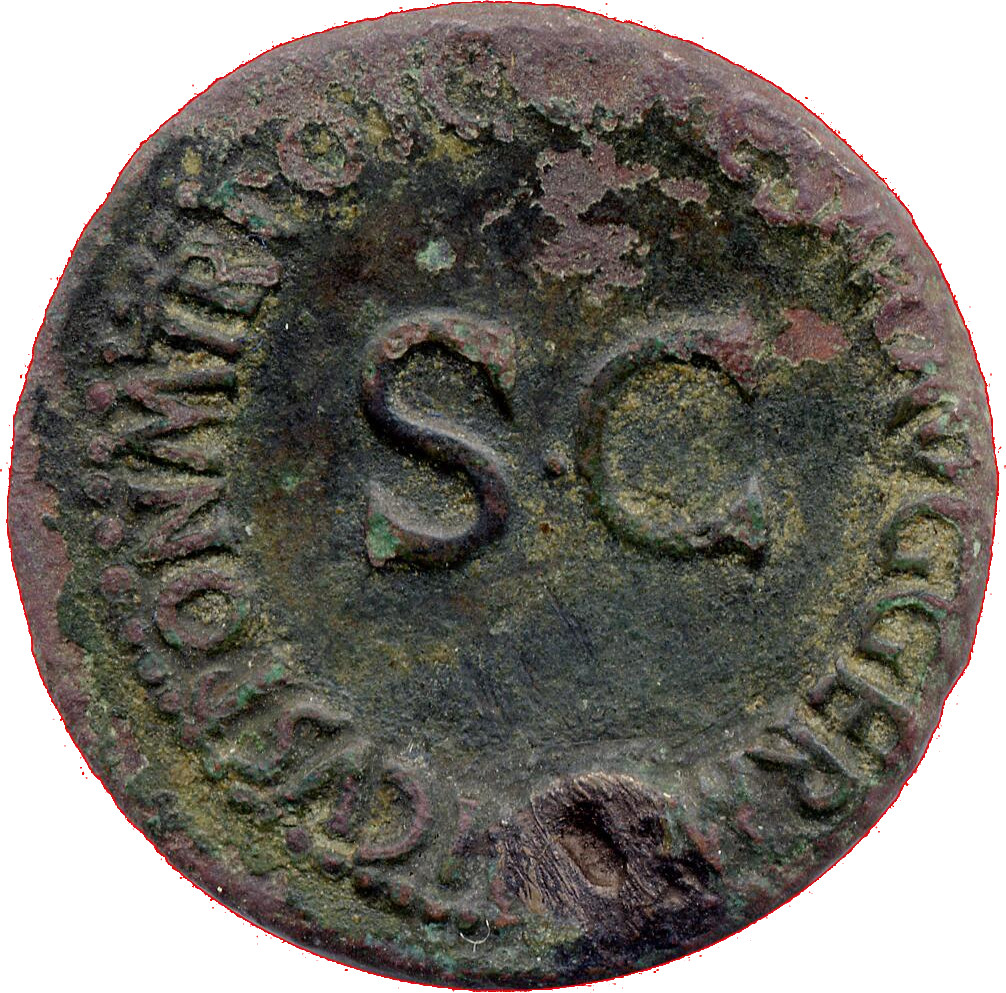 RIC I (second edition) Gaius/Caligula 35 Gaius reverse — Legend surrounding S C