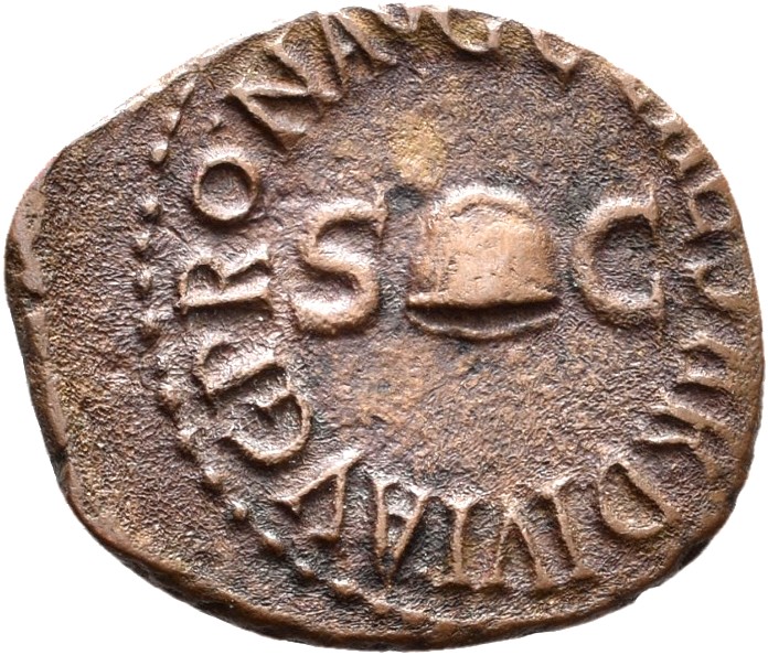 RIC I (second edition) Gaius/Caligula 45 Gaius obverse — Pileus flanked by S C