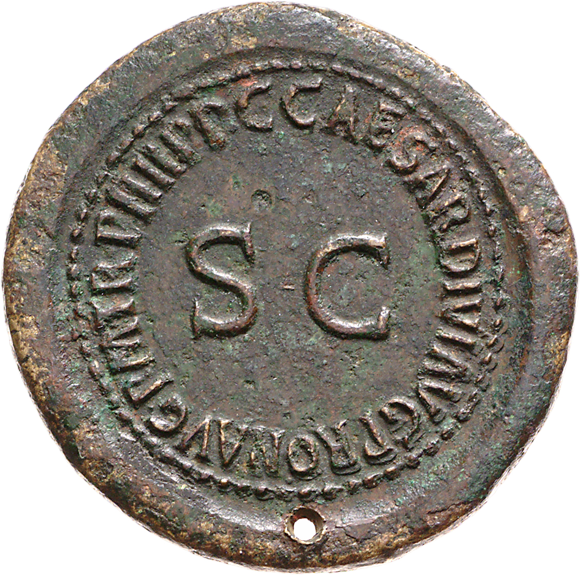 RIC I (second edition) Gaius/Caligula 50 Gaius reverse, Legend surrounding S C