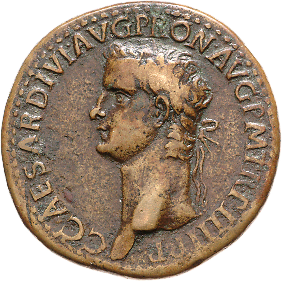 RIC I (second edition) Gaius/Caligula 53 Gaius obverse — Head of Caligula, laureate, left