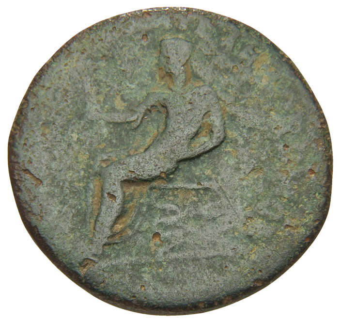RIC I (second edition) Gaius/Caligula 56 Gaius reverse, Augustus (or Caligula), laureate and togate, seated, left, on curu...