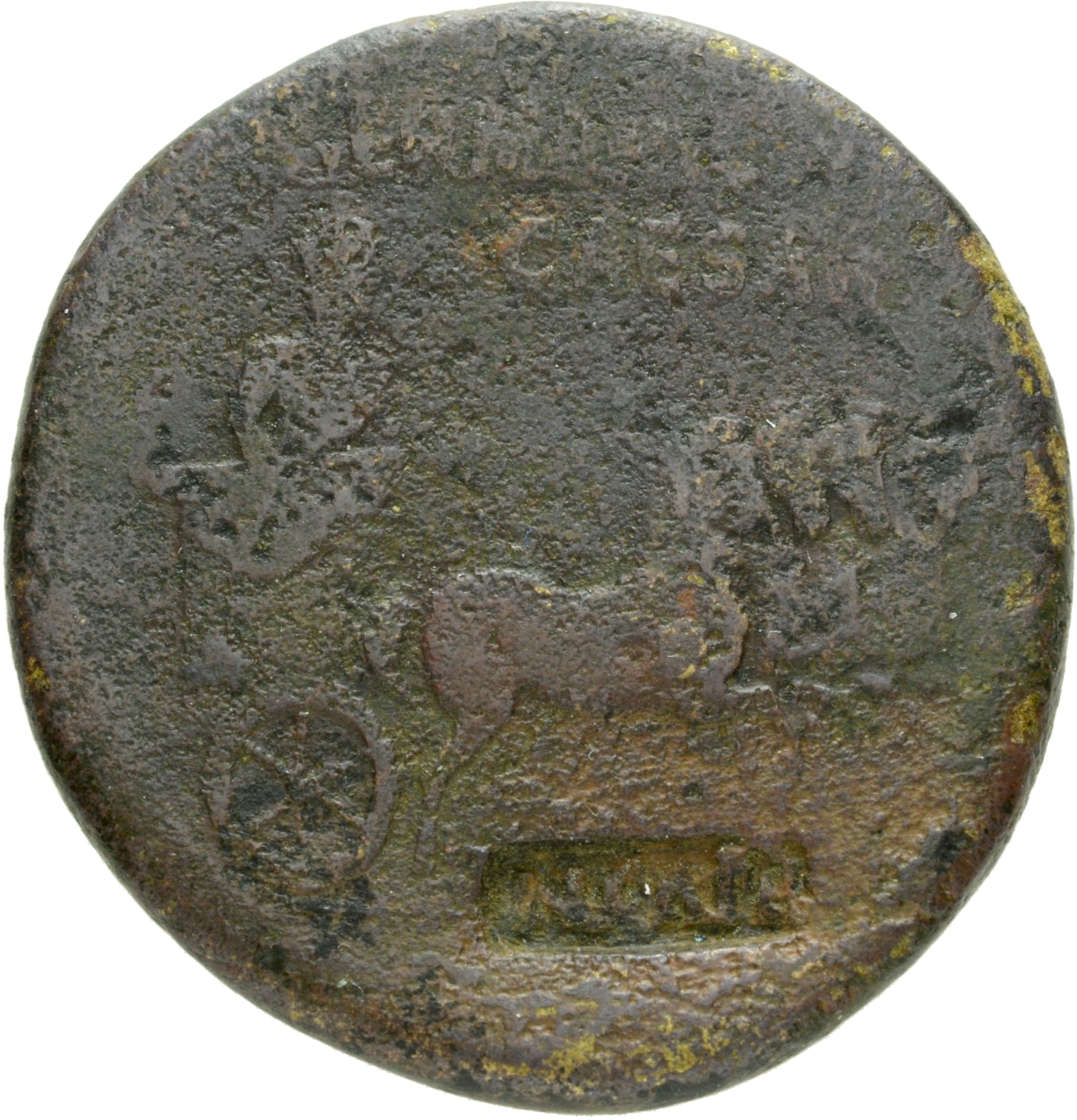 RIC I (second edition) Gaius/Caligula 57 Gaius obverse, Germanicus, bare-headed and cloaked, standing in quadriga, right, ...