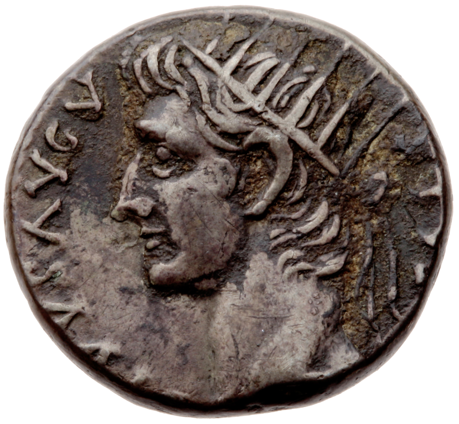 RIC I (second edition) Gaius/Caligula 60 Gaius reverse, Head of Augustus, radiate, left