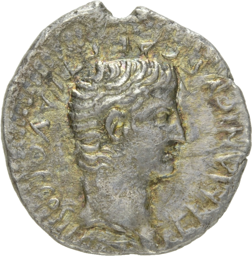 RIC I (second edition) Gaius/Caligula 62 Gaius reverse, Head of Augustus, radiate, left