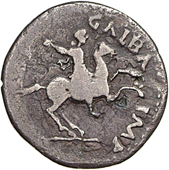 RIC I (second edition) Galba 1 Galba obverse, Galba, in military dress, riding right, extending right hand