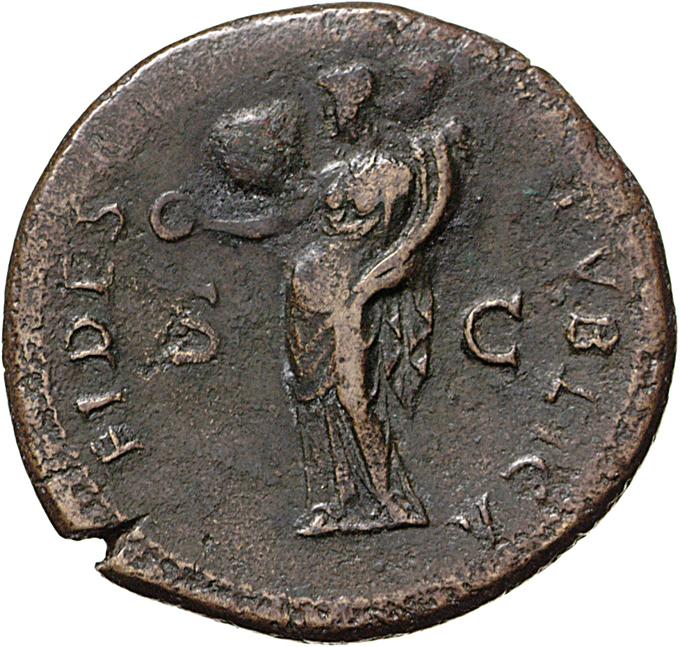 RIC I (second edition) Galba 135 Galba reverse, Fides, draped, standing at angle to left, holding patera in right hand and...