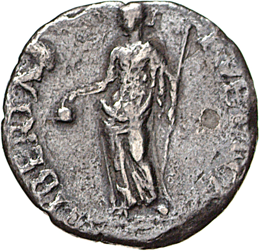 RIC I (second edition) Galba 158 Galba reverse, Libertas, draped, standing front, head left, holding pileus in right hand ...