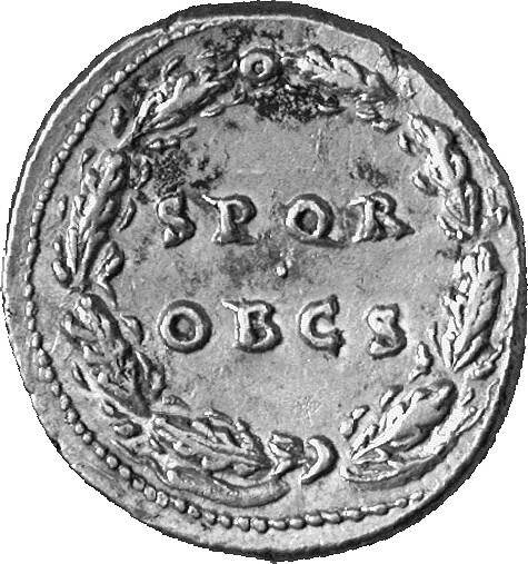 RIC I (second edition) Galba 164 Galba reverse, Legend in two lines oak-wreath